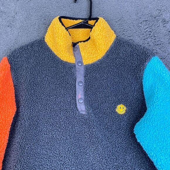 Dutch Bros Coffee Unisex M Fleece Pullover Color Block Sherpa Limited Edition - Picture 2 of 9